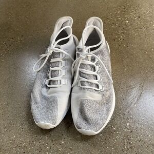 Adidas Shoes Mens Size 9 White Gray Knit Low Top Running Sneakers Athletic